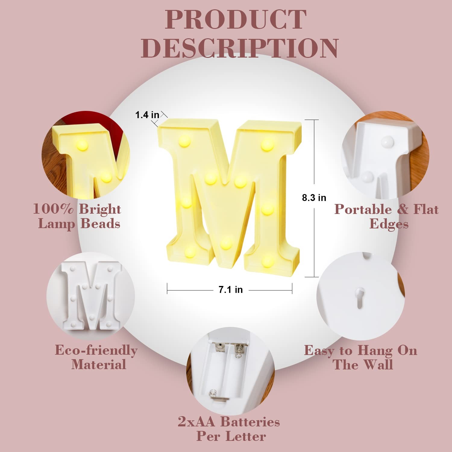 Homemory Marry Me Light Up 7.1″D x 1.4″W x 8.1″H, 2- MARRY ME Sign Kit
