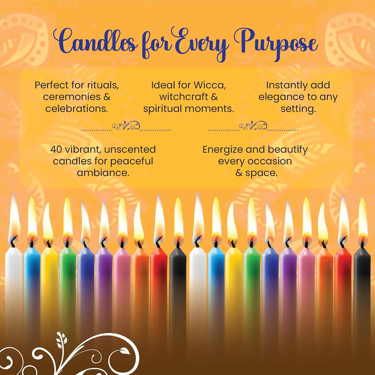 40 Pack Spell Chime Candles-4 Inch Multi-Colored, Candle – for Home Decor Kitche