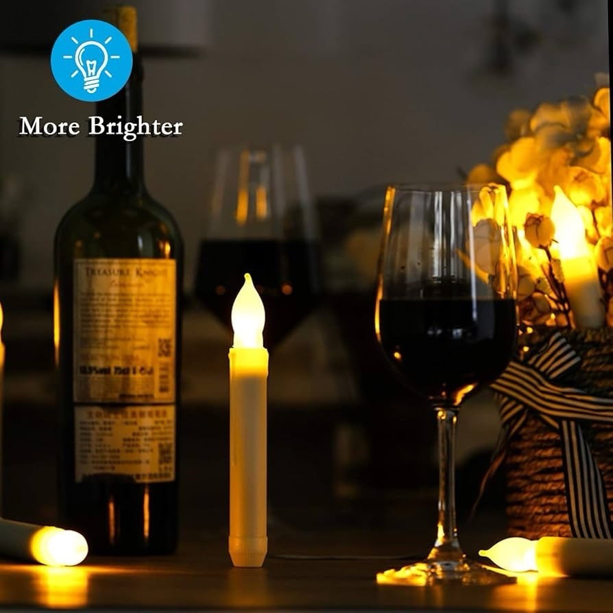 Amagic 12pcs LED Flameless Taper Candles w/ Remote Warm Flicker Hanging