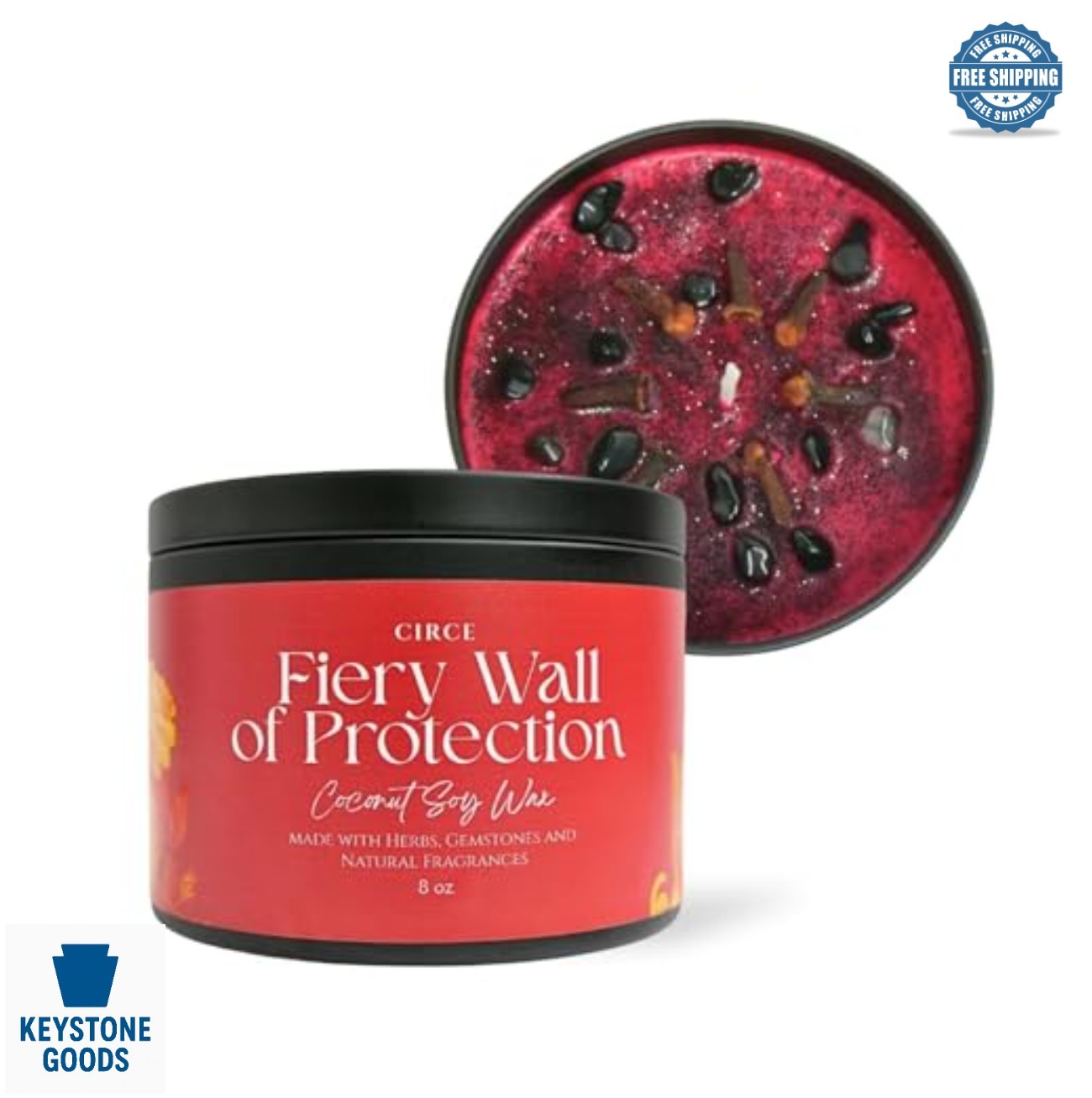 Spell Candle Jar 8 Oz Protection Repel Negativity Coconut Soy Wax 50 Hour Burn