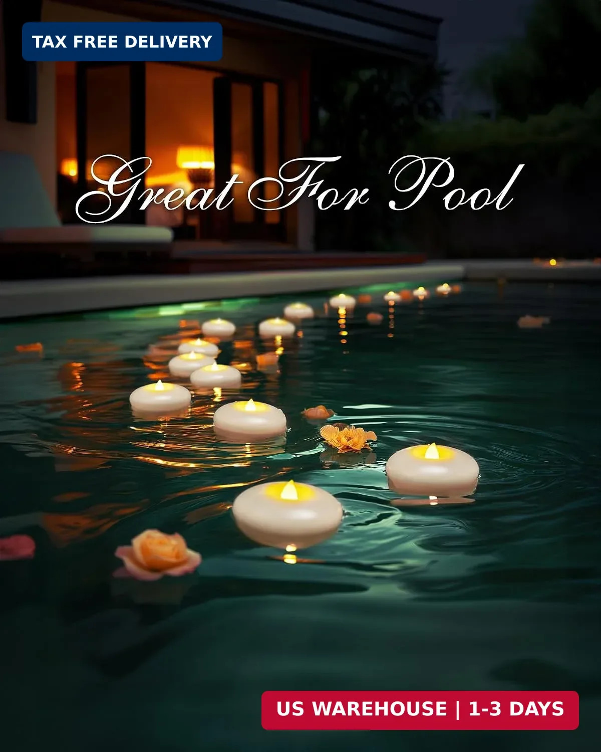 Homemory 24 Pack 3″ Flameless Led Floating Candles, 200 Hour White Battery Opera