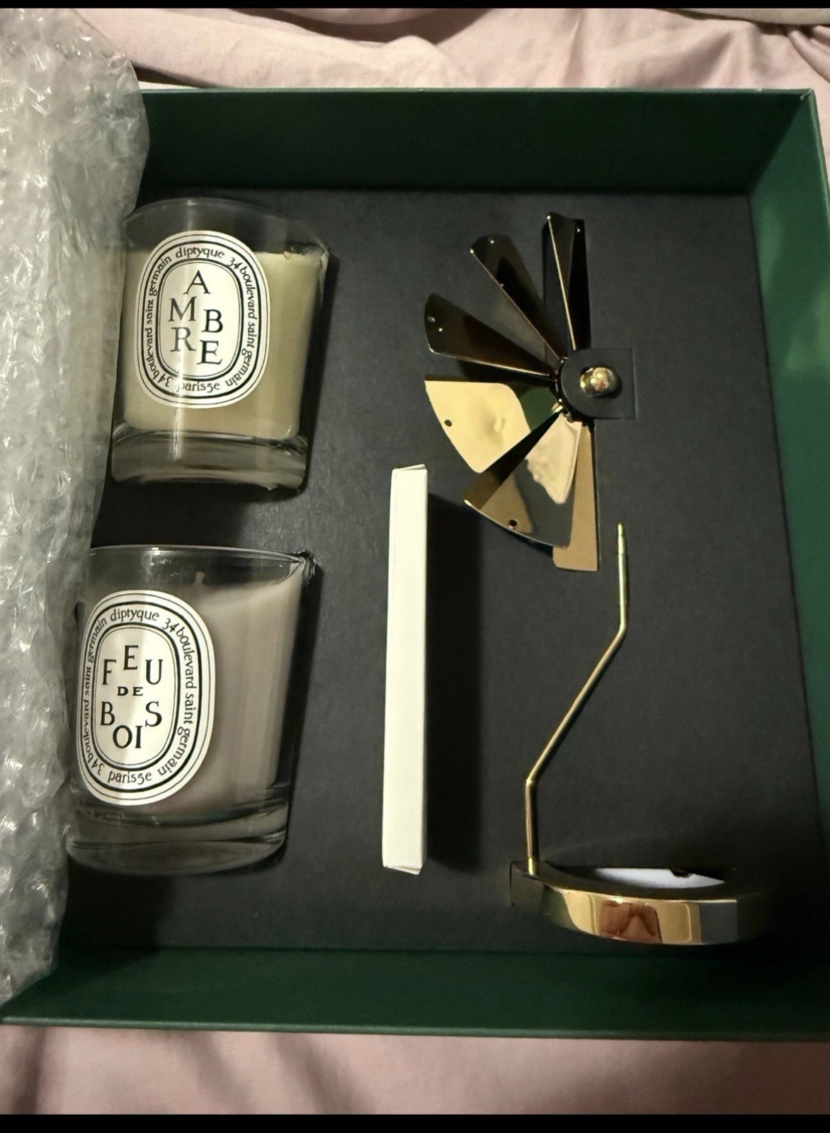 DIPTYQUE NEW LTD Edition Feu de Bois & Amber Carousel Set- 2X 70G Candles *NIB*