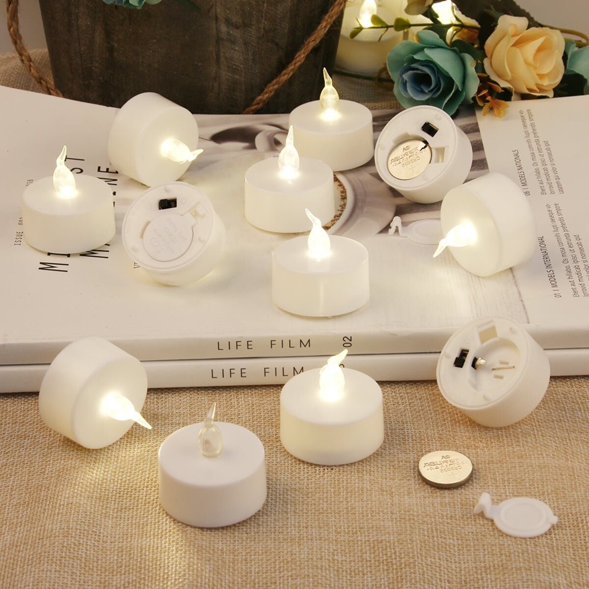 Flameless LED Tealight Candles Votive Candle Battery Operated Fake Tea Lights
