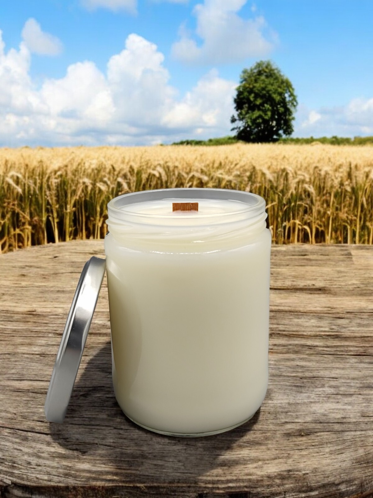 Wood wick * FRESH BAKED BREAD * scented * Leah’s Lite Candle * 16oz