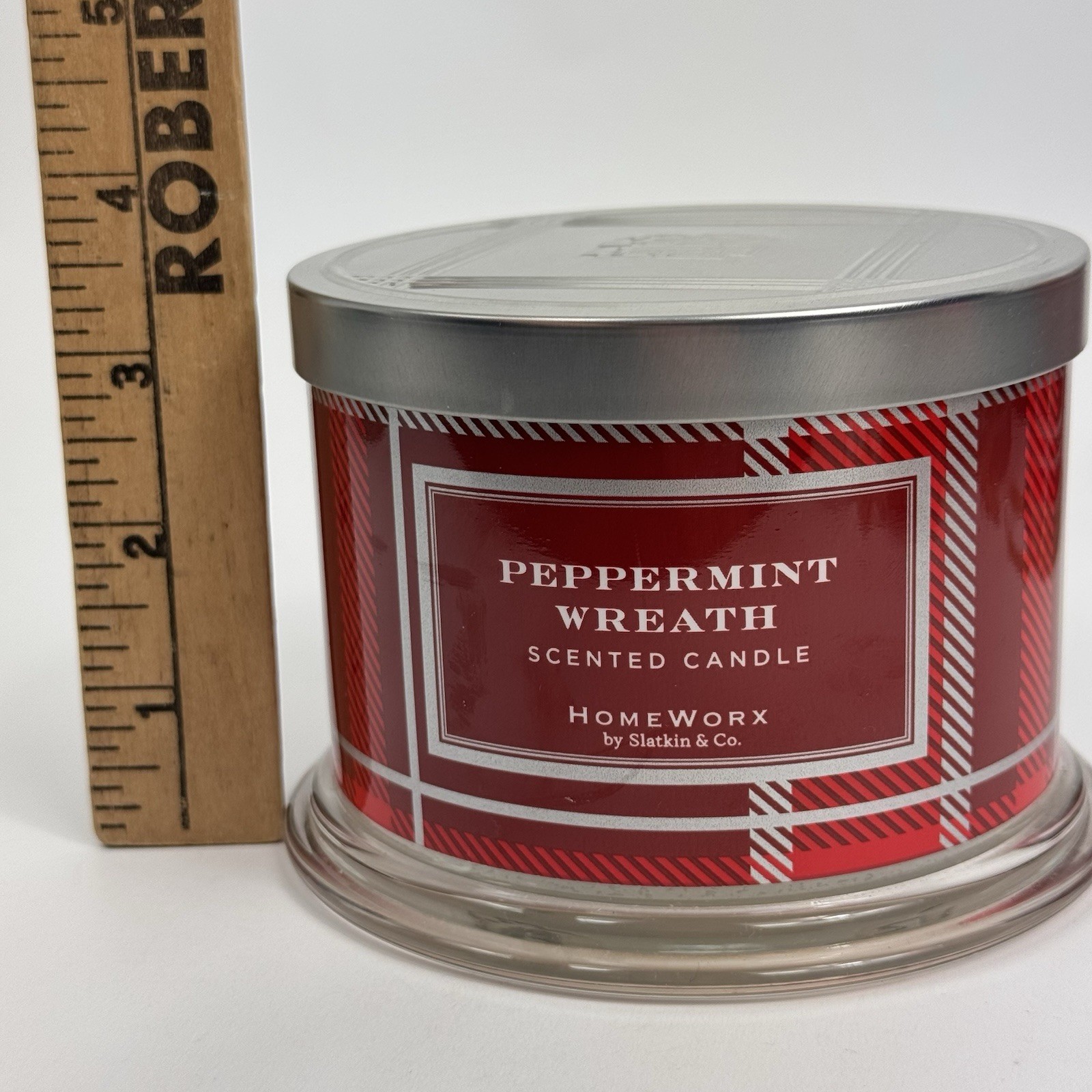 HomeWorx by Harry Slatkin Peppermint Wreath Scented Candle 3 Wick Christmas