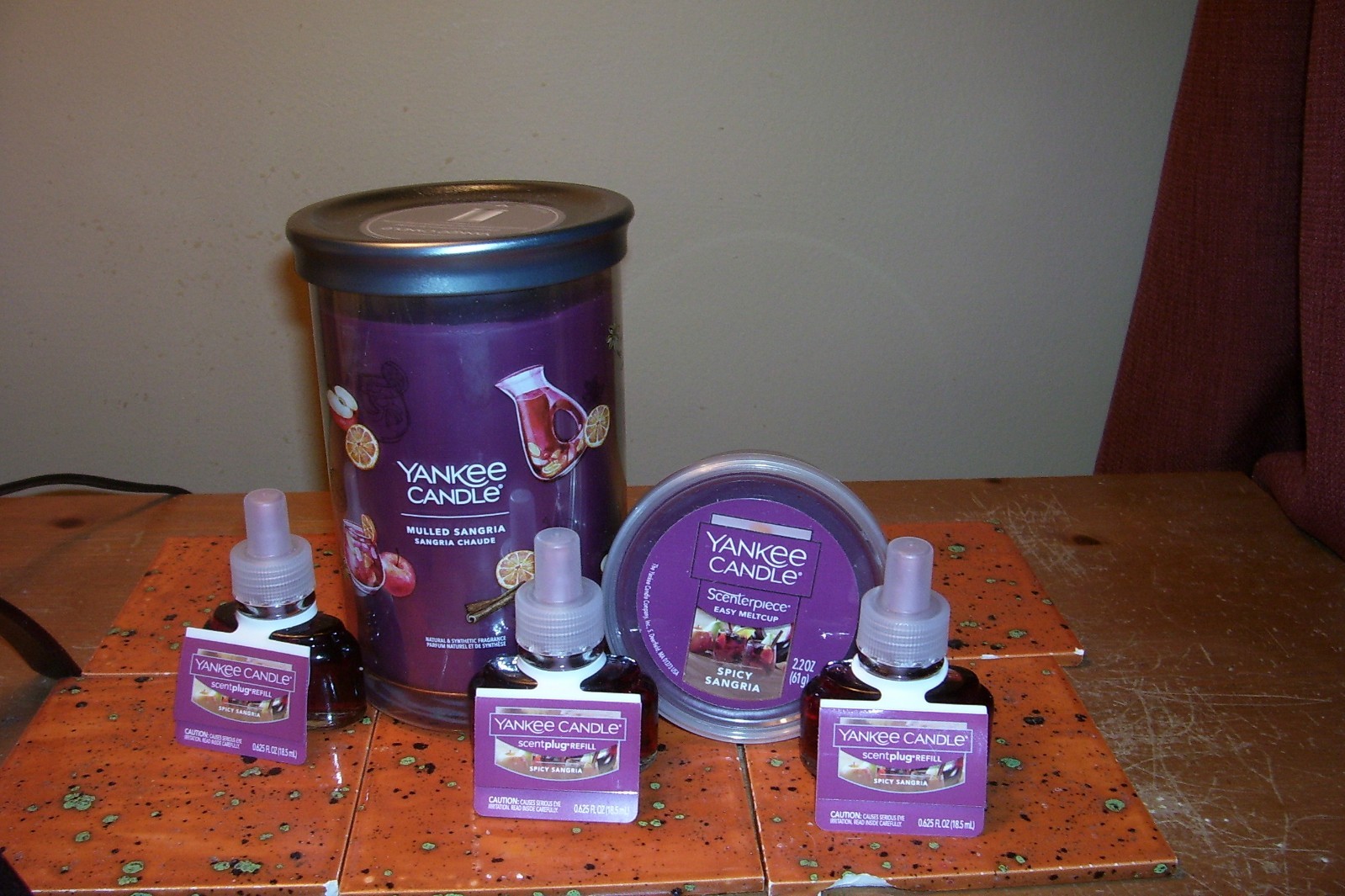 yankee candle 20oz TUMBLER MULLED SANGRIA + MELTCUP + 3 REFILLS