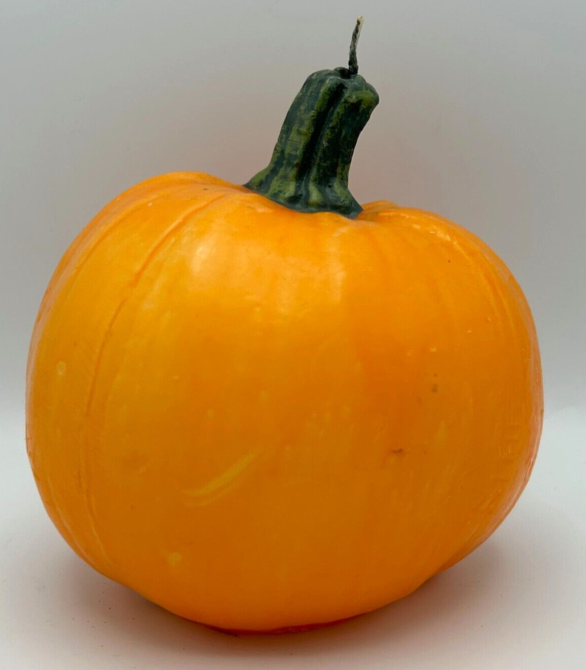 Large Pumpkin Shaped Candle 6″ x 7″ Fall Autumn Halloween Orange Never Burned