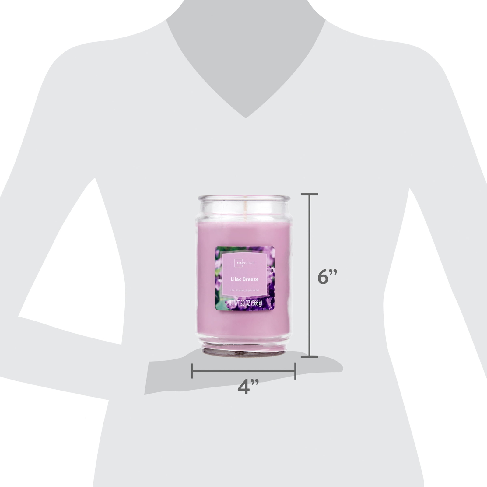 (2 pack) Lilac Breeze Scented Single-Wick Large Glass Jar Candle, 20 oz