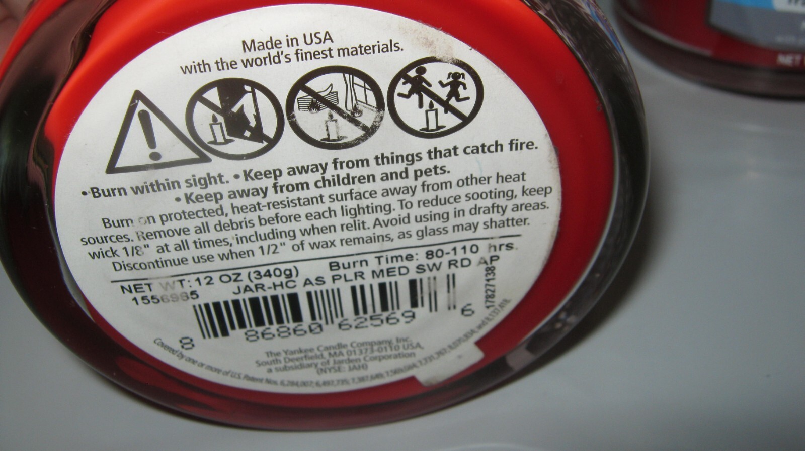 Lot of 3 NEW Jars of YANKEE CANDLES trefoils macintosh sweet red apple 7/8/12 oz
