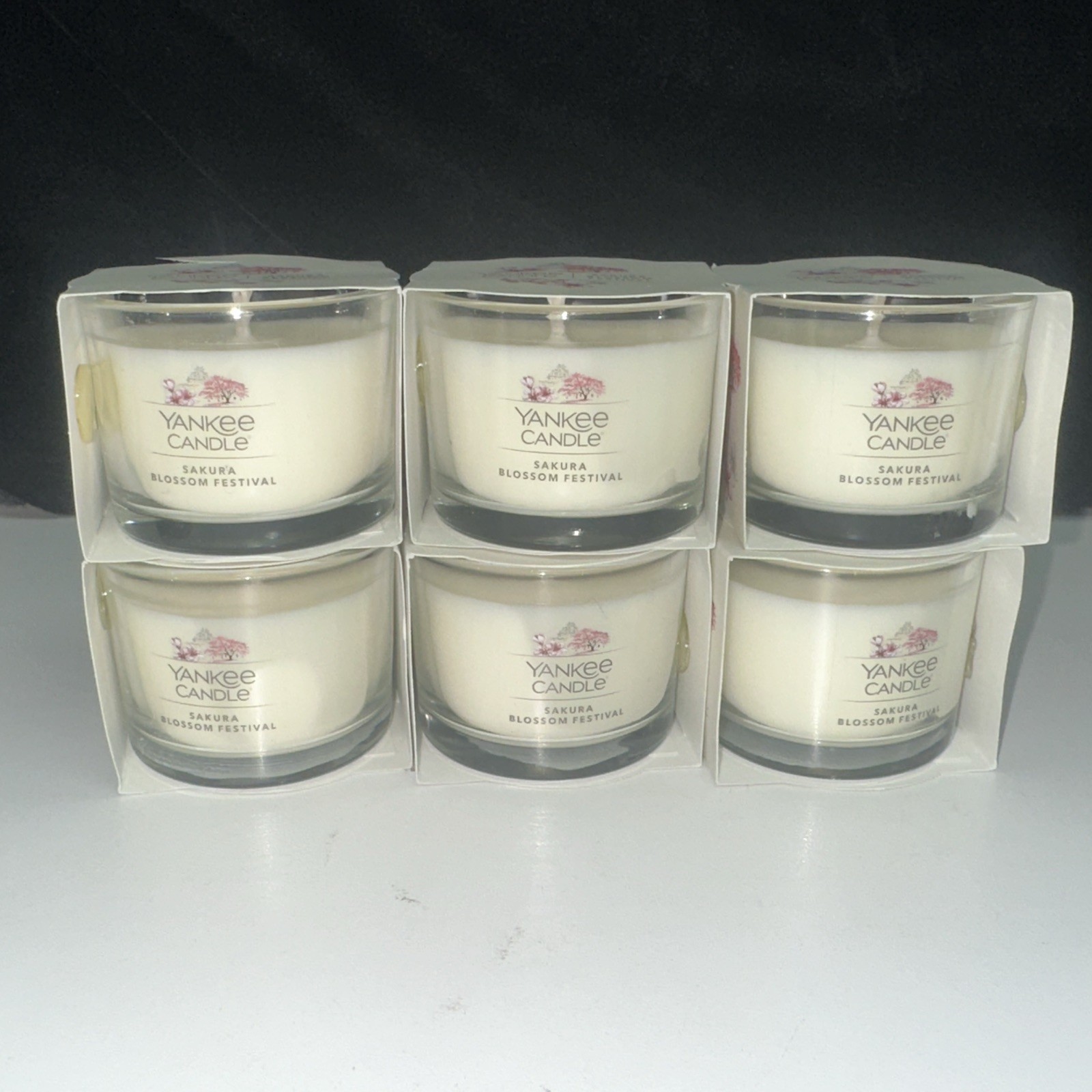 LOT OF 6-Yankee Candle SAKURA BLOSSOM FESTIVAL Mini Votives 1.3 oz. Each