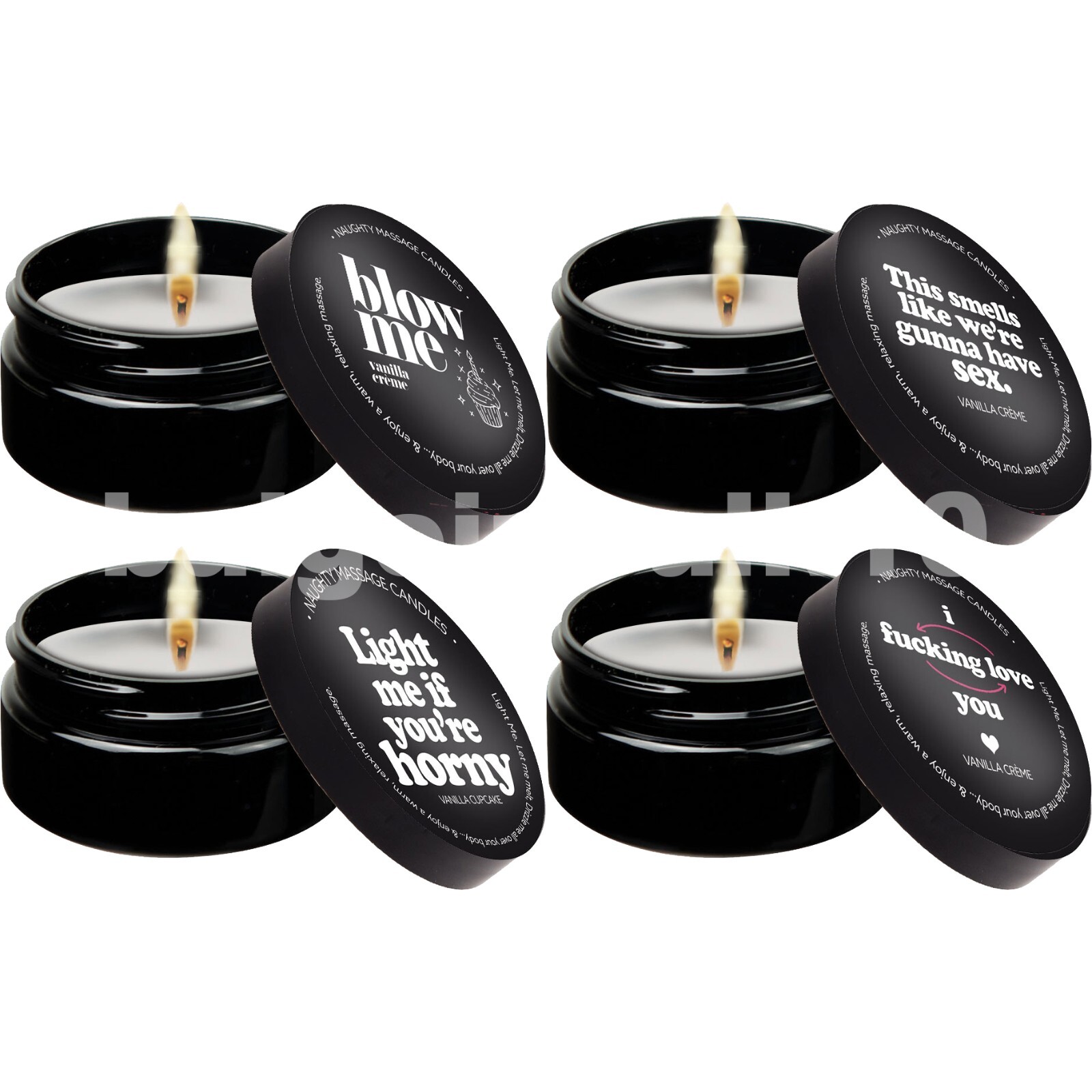 Kama Sutra Vanilla Scented Coconut Oil Based Naughty Massage Candle 1.7 oz