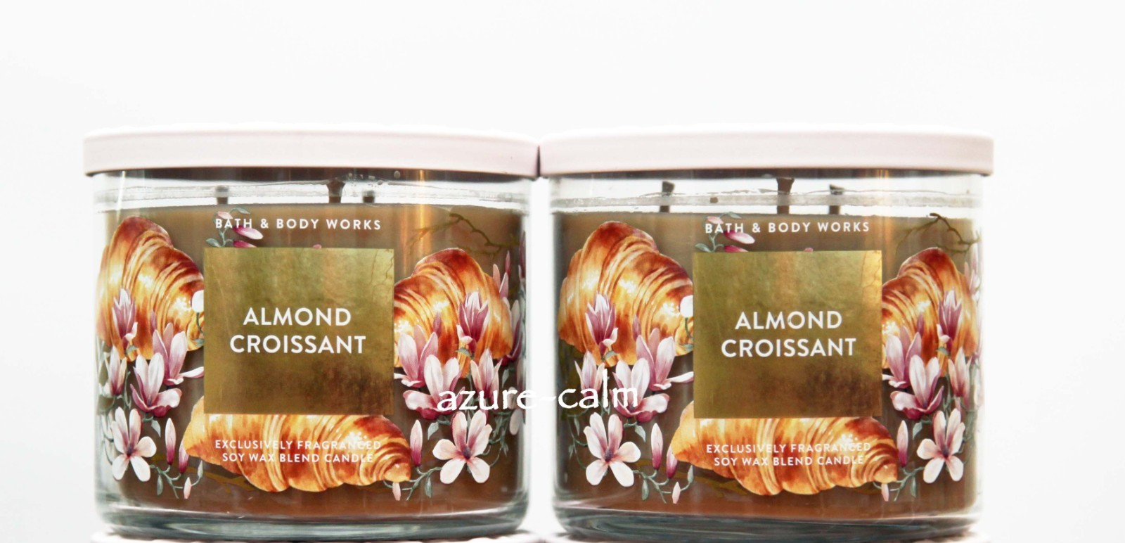 Bath Body Works ALMOND CROISSANT 3-wick 14.5oz Candle x 2