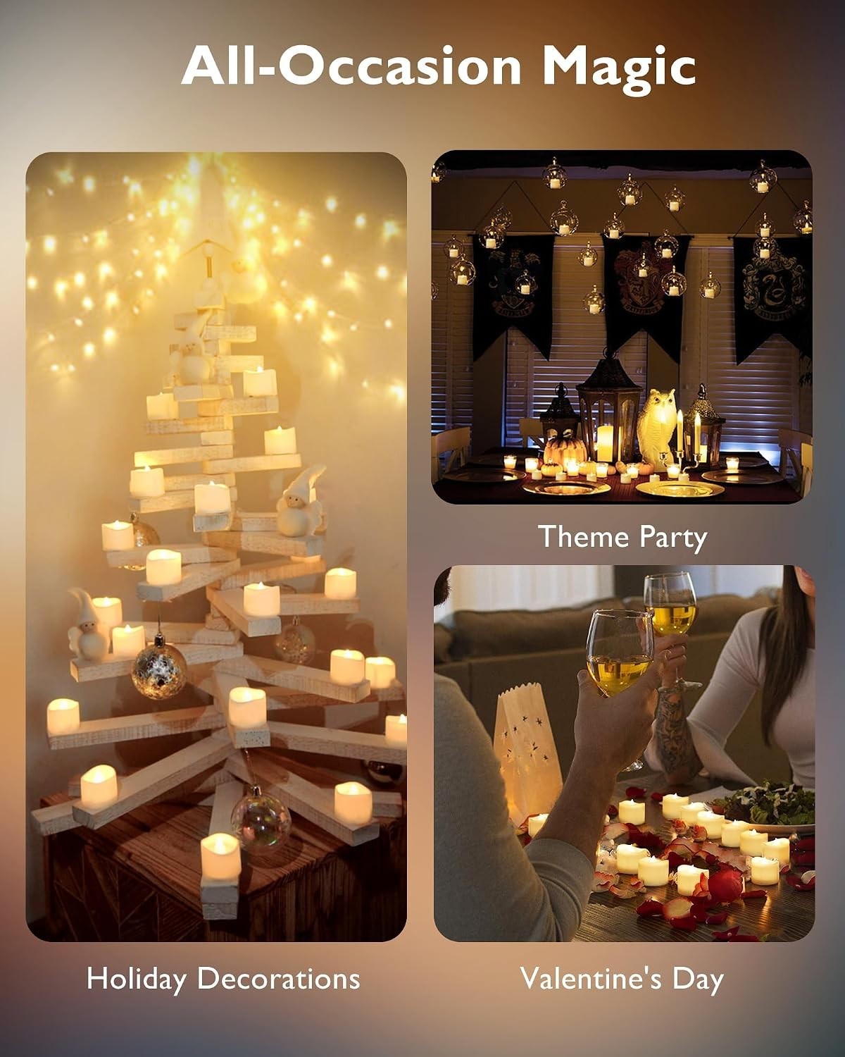 Flameless LED Tealight Candles with Built-in Timer – Cozy 12-Pack for Home Decor