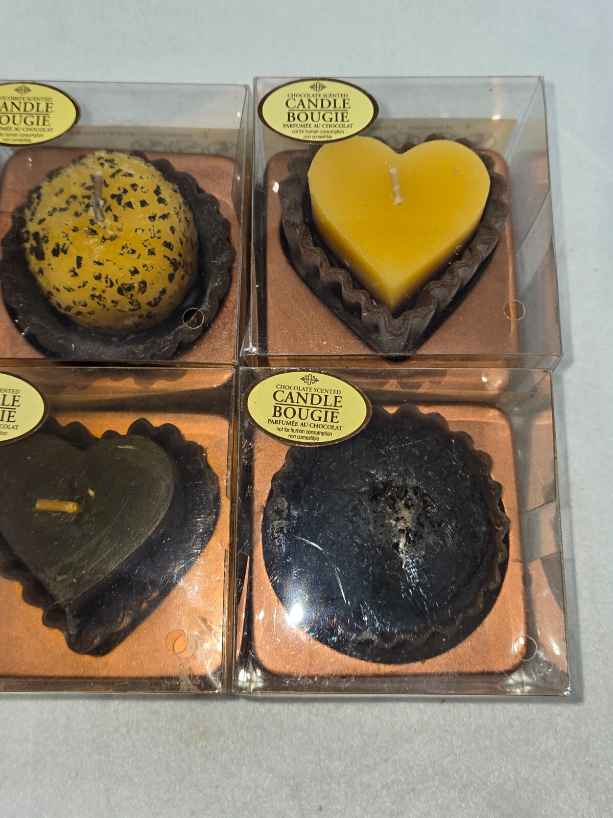 LOT OF 6 CHOCOLATE SCENTED CANDLE BOUGIE 1.6 INCH NEW IN BOX