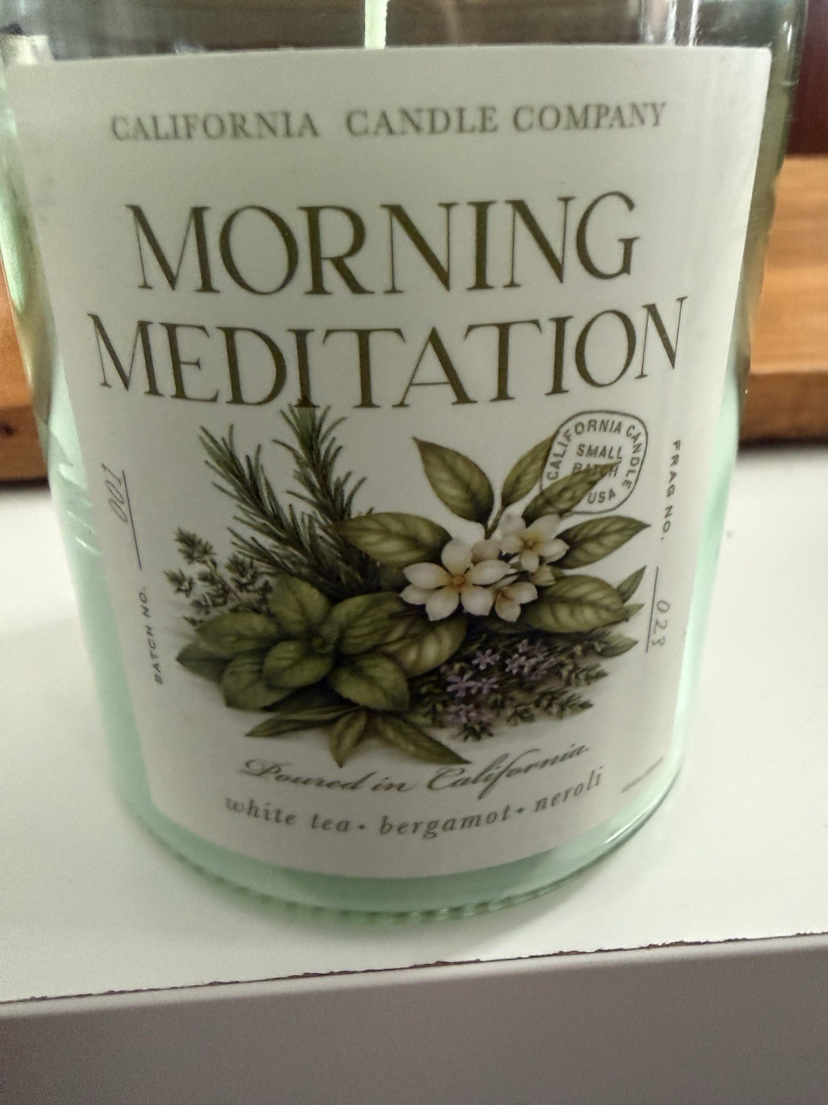 LEOBEN Company Morning Meditation Candle 9 oz | White Tea Bergamot Neroli
