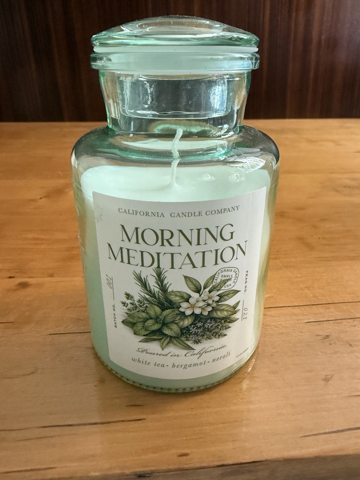 LEOBEN Company Morning Meditation Candle 9 oz | White Tea Bergamot Neroli