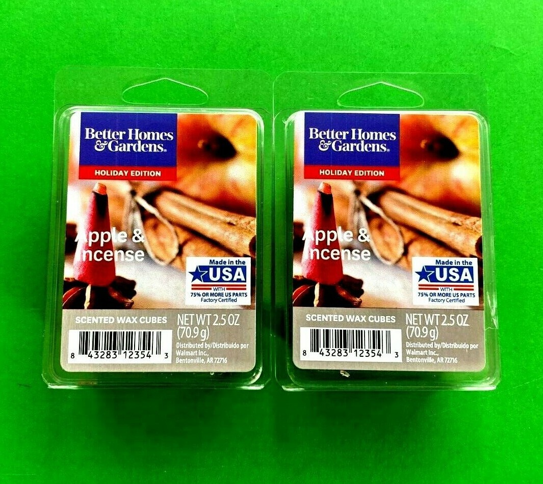 Better Homes and Gardens 2 PACKS Scented Wax Cube Apple and Incense 6-Count
