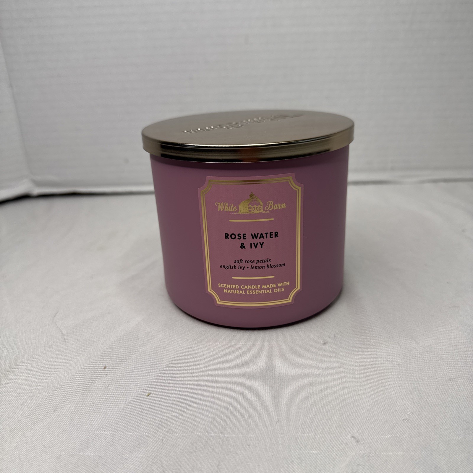 Bath & Body Works Rose Water and Ivy 3 Wick Candle 14.5 oz Jar White Barn