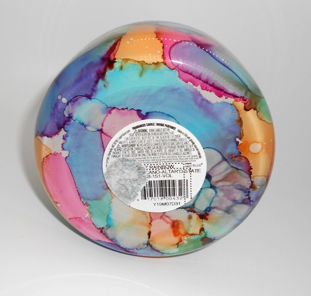 Capri Blue Volcano Rainbow Watercolor Jar Candle 19 oz