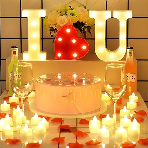 Romantic Bedroom Decor Set – 2000 Rose Petals, Candles, LED Love Sign & Heart Ba
