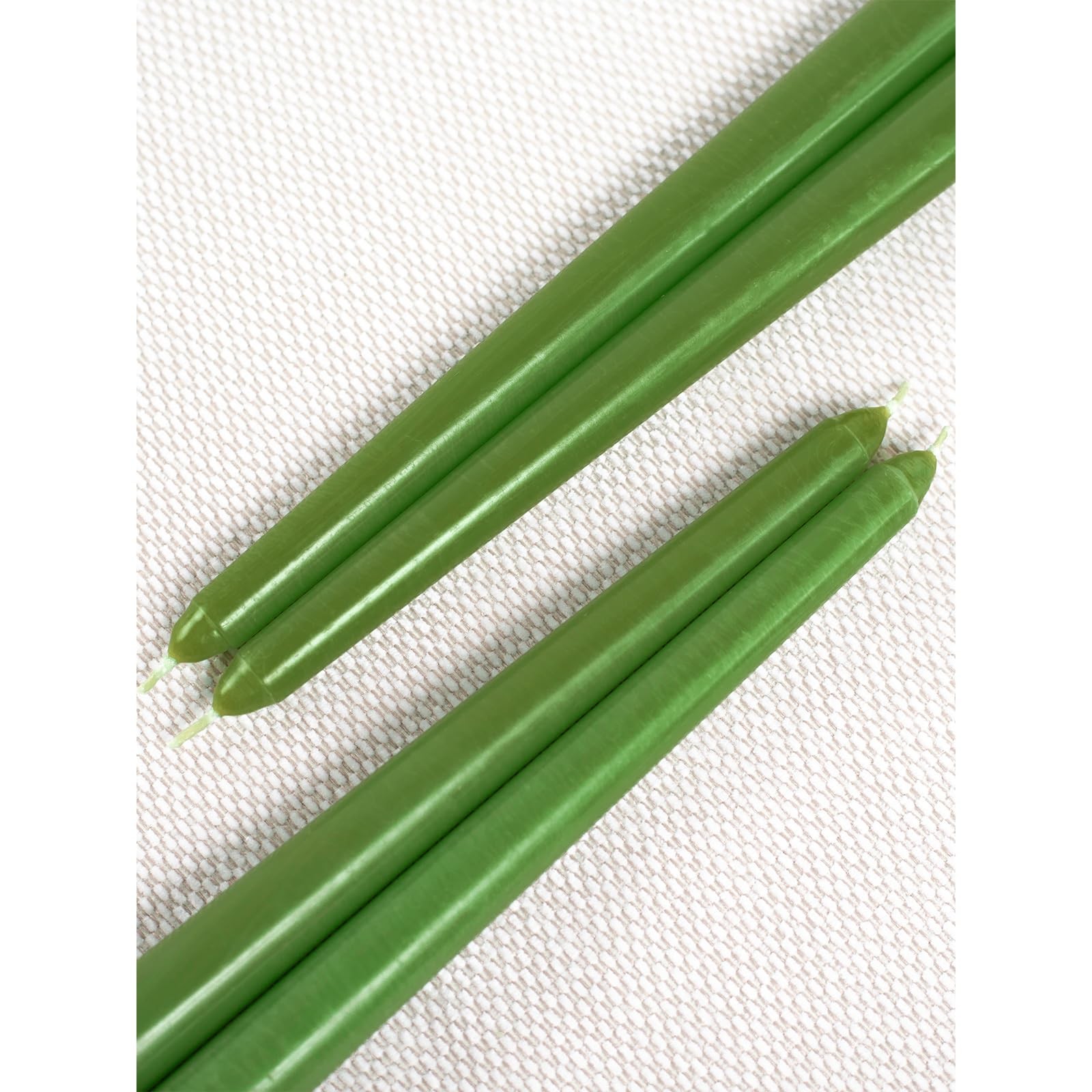 4 PCS 12 Inch Taper Candles Dripless Unscented Long Burning Grass Green