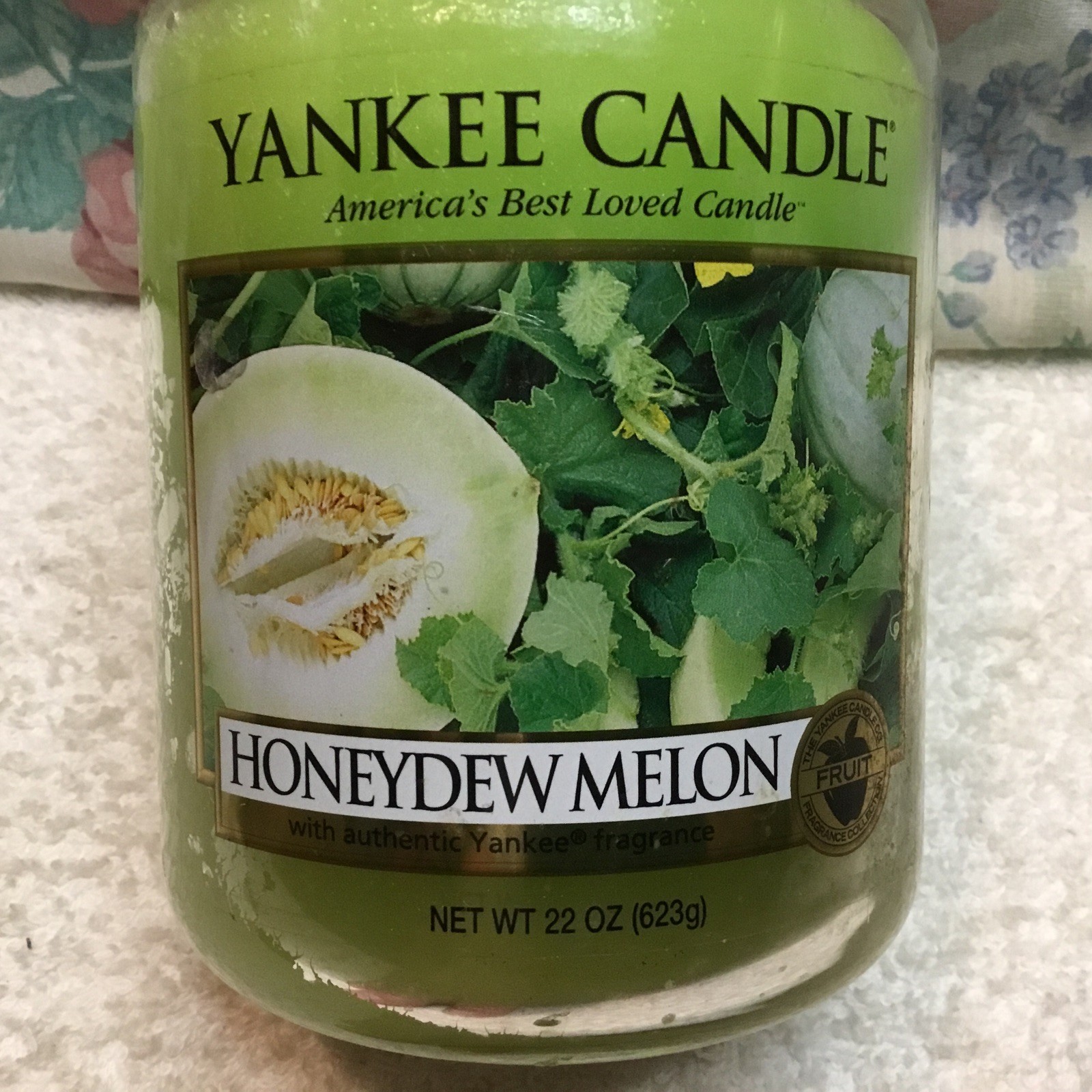 NEW Yankee Candle Honeydew Melon Fruit Single Wick Large Jar 22 oz Retired