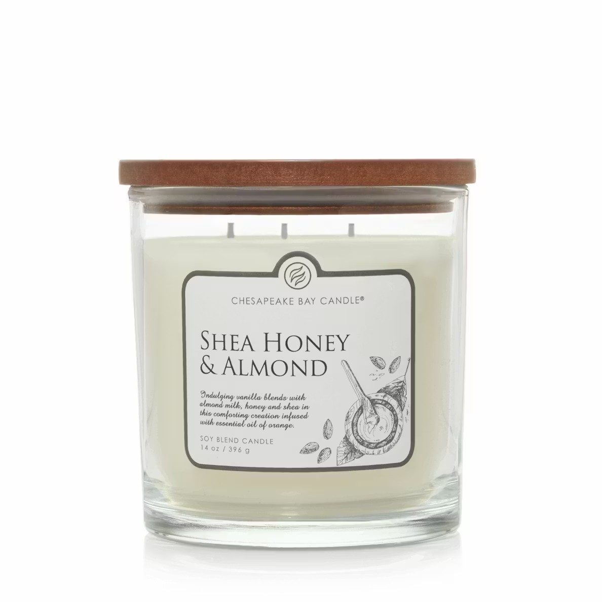 Chesapeake Bay Jar Scented Candle – Shea Honey & Almond – 3-Wick, 14 oz | NEW