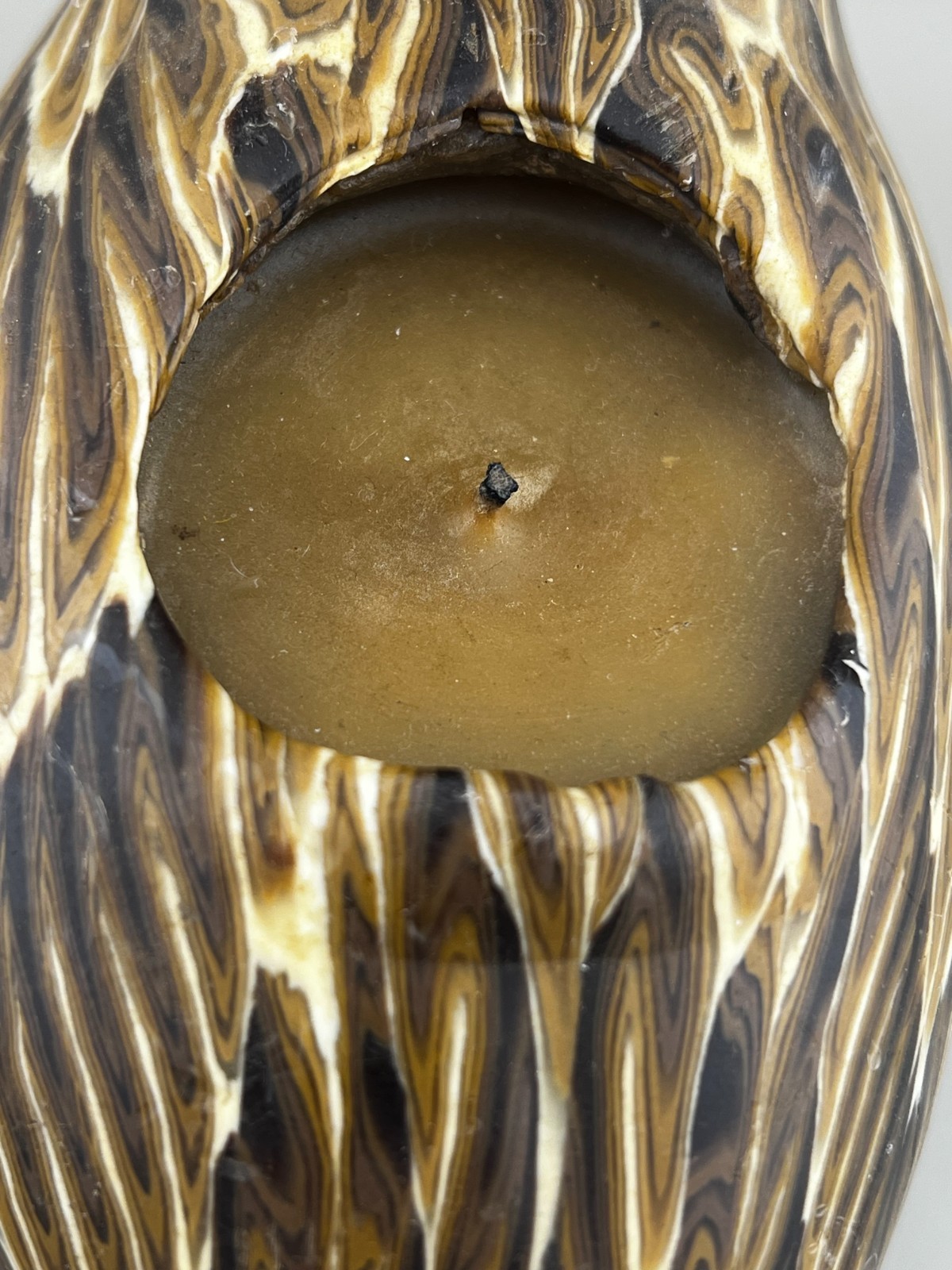 Vtg Canada Goose Wax Candle Figurine Marbled Home Decor Bird Geese Brown Black