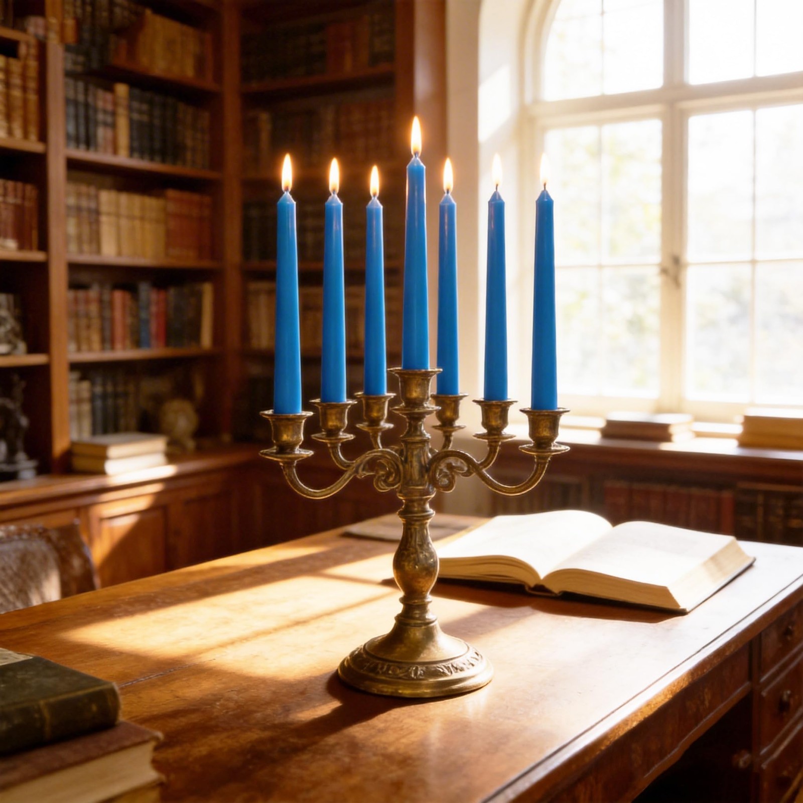 12 PCS Blue Taper Candles 10 Inch Dripless Unscented Smokeless Long Burning