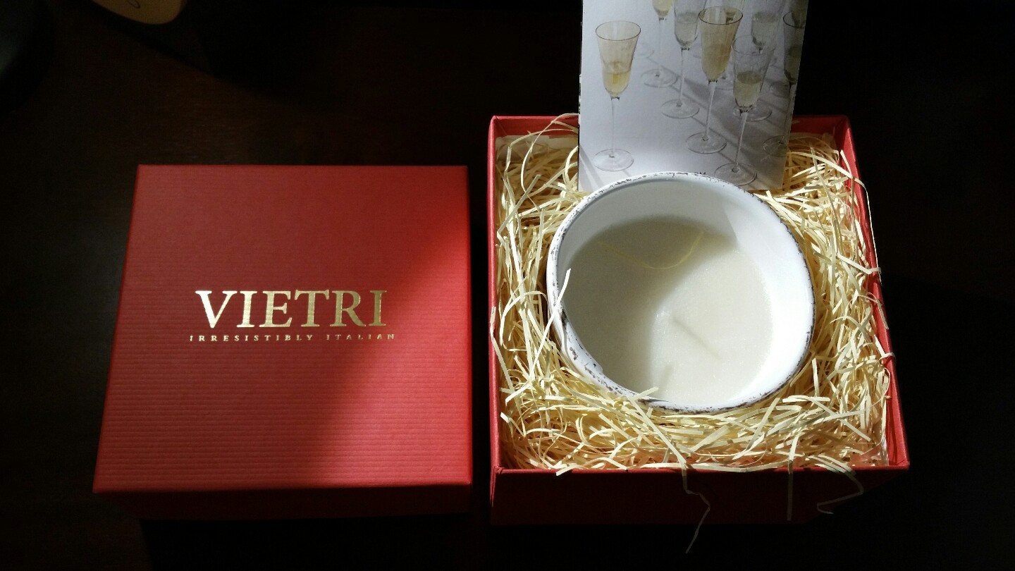 New Vietri White Scented Candle in jar 3 1/2″ x 4 1/4″ Made in Italy 11.29 oz.