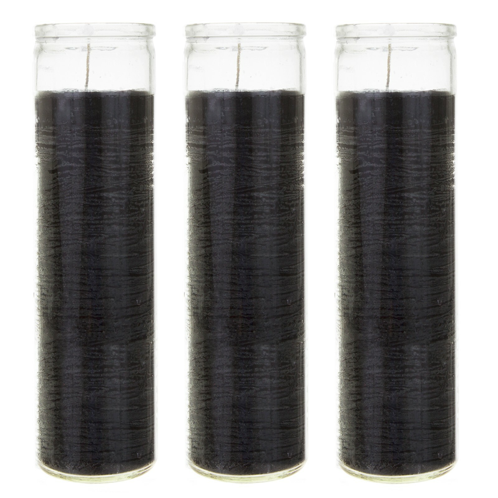 Mega Candles – Unscented 2″x 8″ Tall Prayer Container Candle – Black, 3PCS