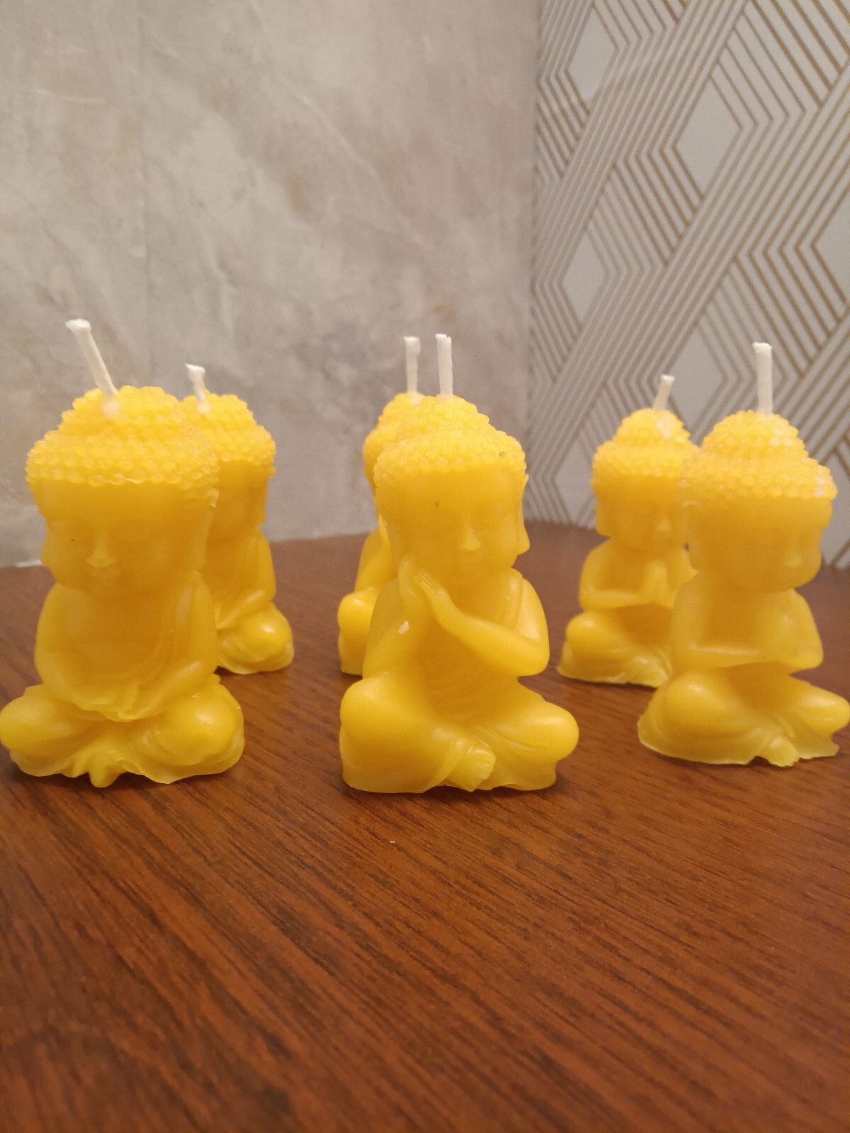 Buddha Candle Set – 3 PCS, Handmade in USA, 100% Beeswax, Organic & Meditation.