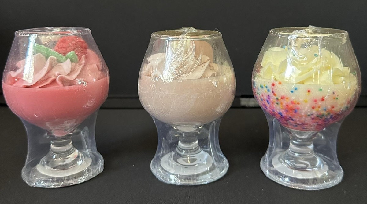 Mini Dessert Glass Jar Candles Set Of 6 Handmade Soy Paraffin Single Wick Sealed