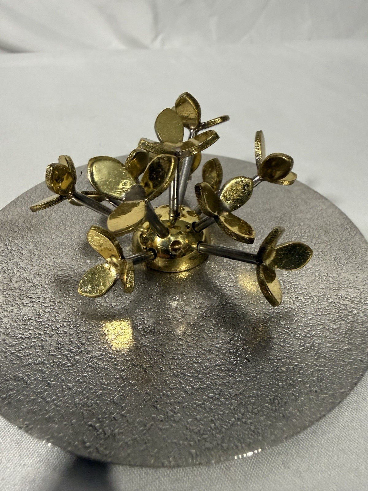 MICHAEL ARAM Gold Candle Replacement Lid, Art Sculpture Signed Flower