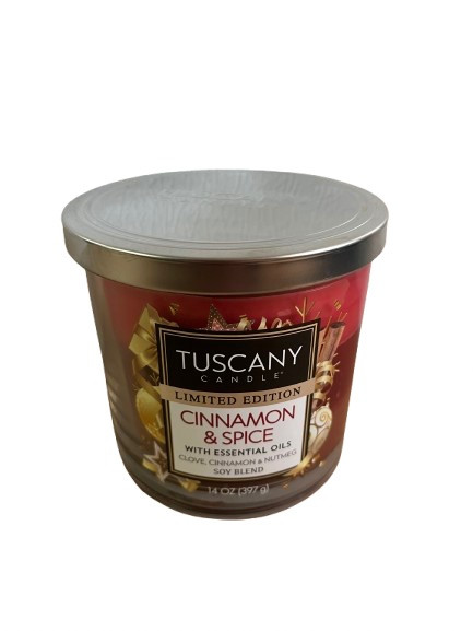 Tuscany Candle Cinnamon & Spice Limited Edition Essential Oils Soy Blend 14 oz