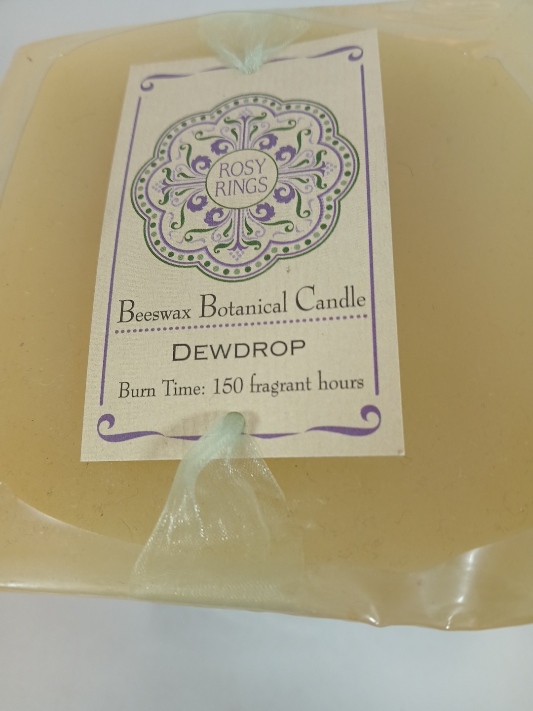 NEW Rosy Rings Square Botanical “Dewdrop” Candle 150 Hours