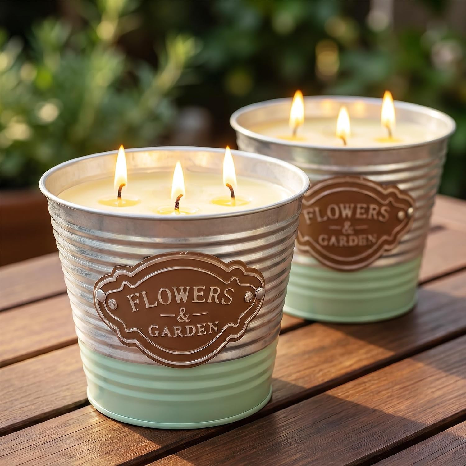 Citronella Candles Outdoor,3-Wick Large Citronella Candles,2 Pack | Natural Soy