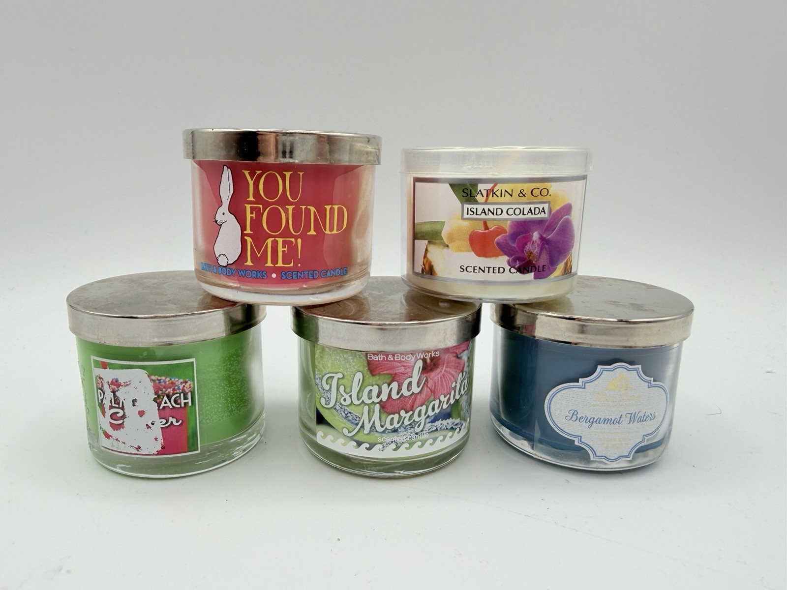 Bath and Body Works Summer Mini Candle Lot Colada Island Marg Palm Beach Bunny