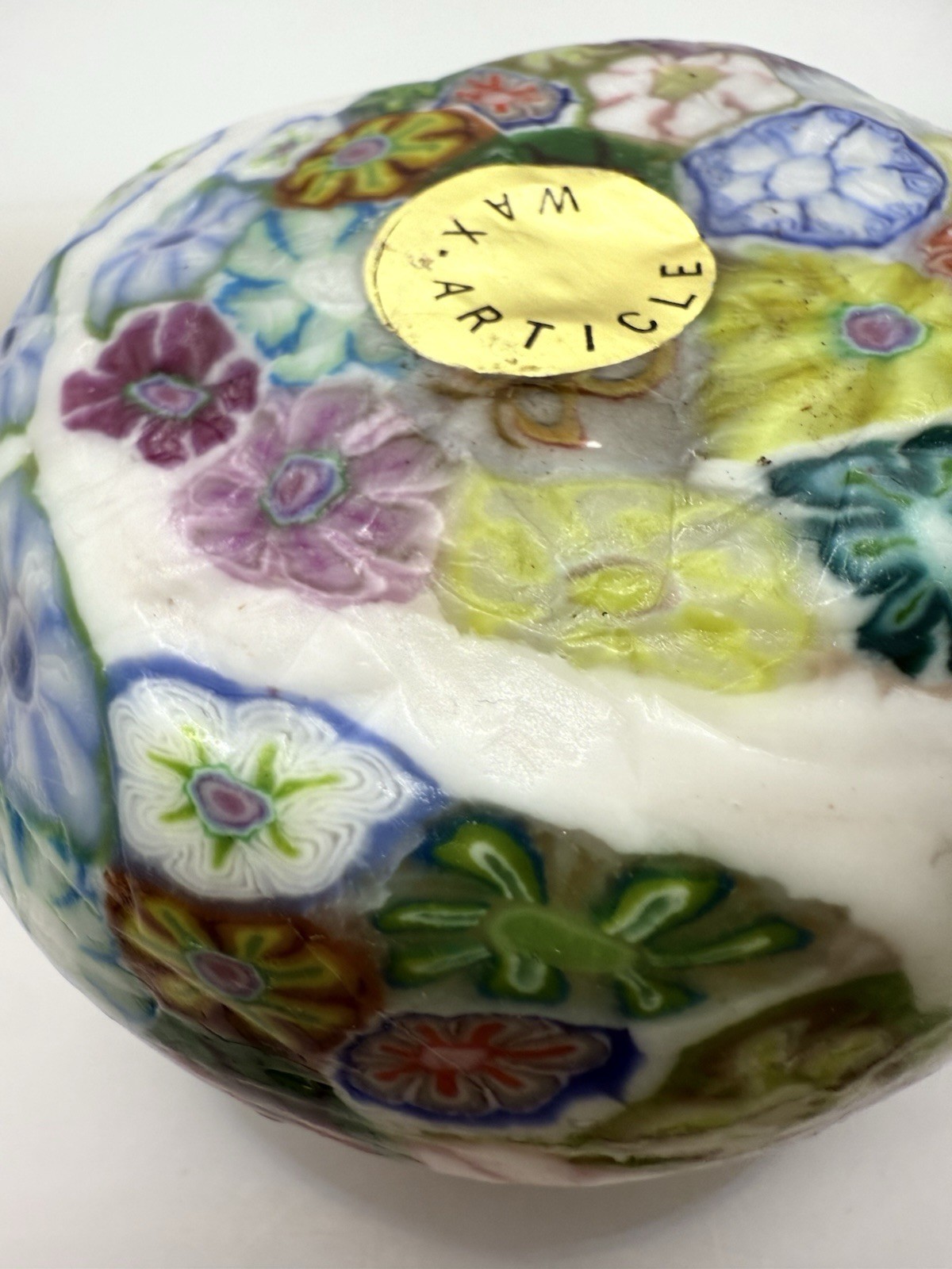 The Museum Company Millefiori Art Candle embedded in Wax w/box Vintage NEW