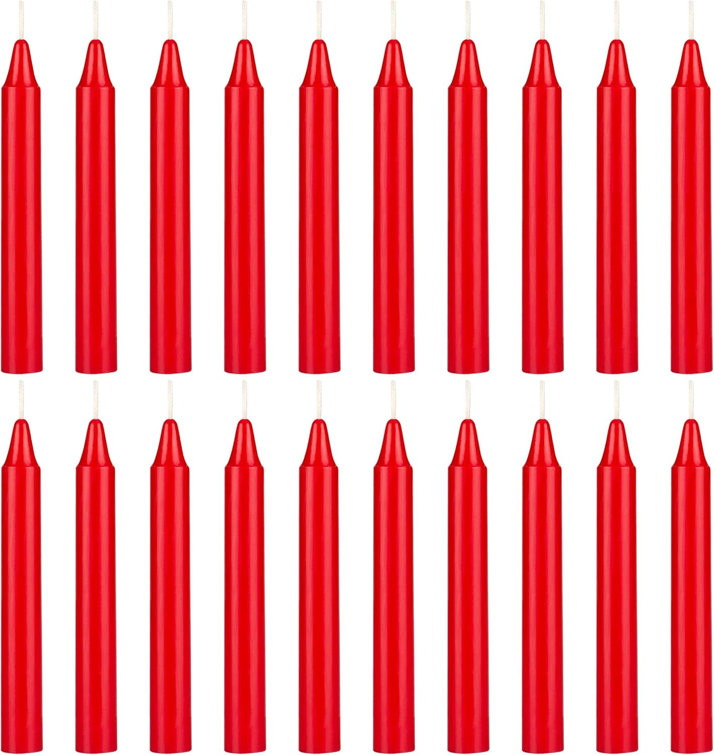 20 Pcs Unscented Red Exquisite Mini Taper Spell Candles, 4 Inch Tall X 1/2 In…