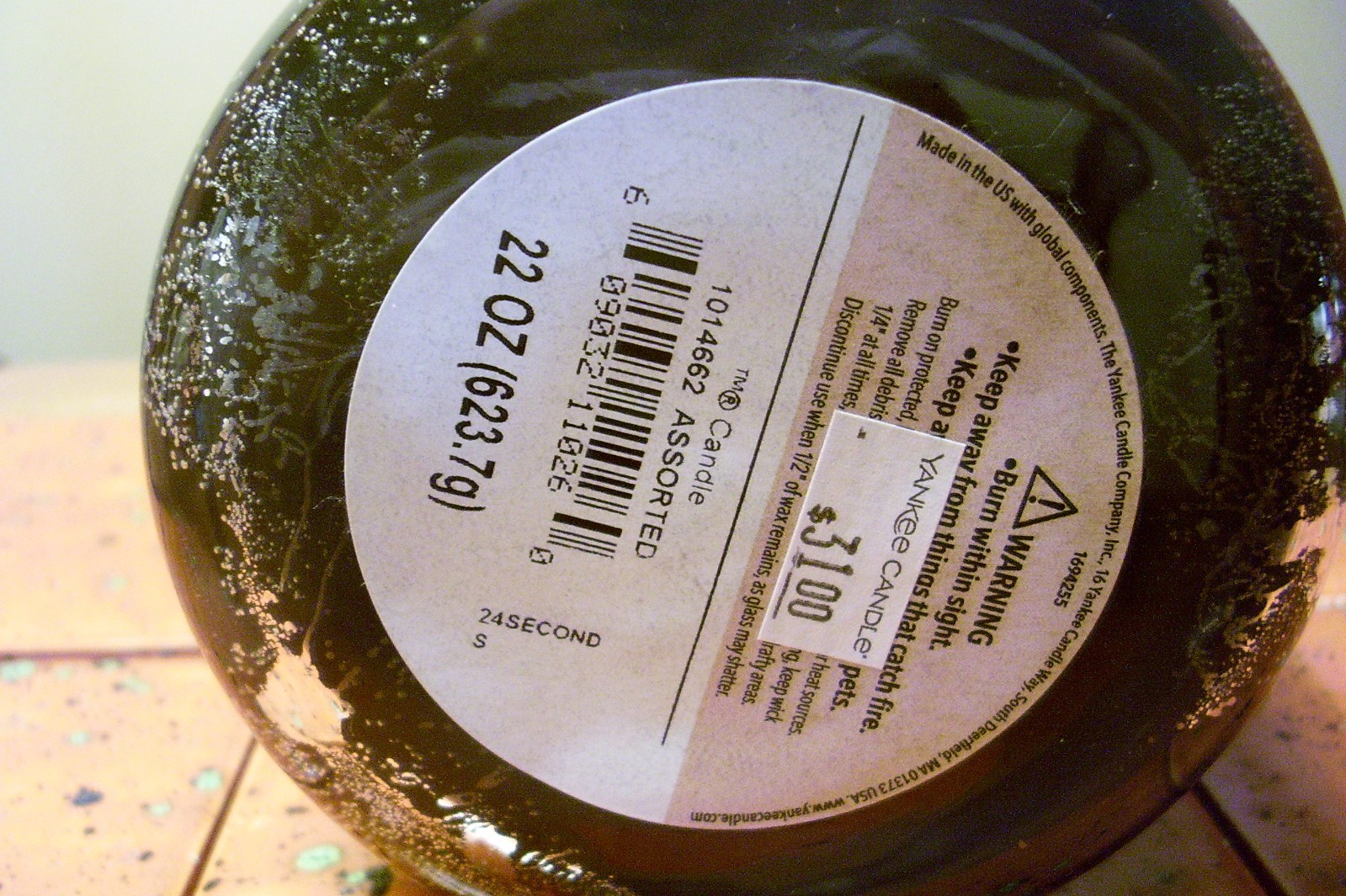 yankee candle 22oz JAR AUTUMN LODGE + 1 TART
