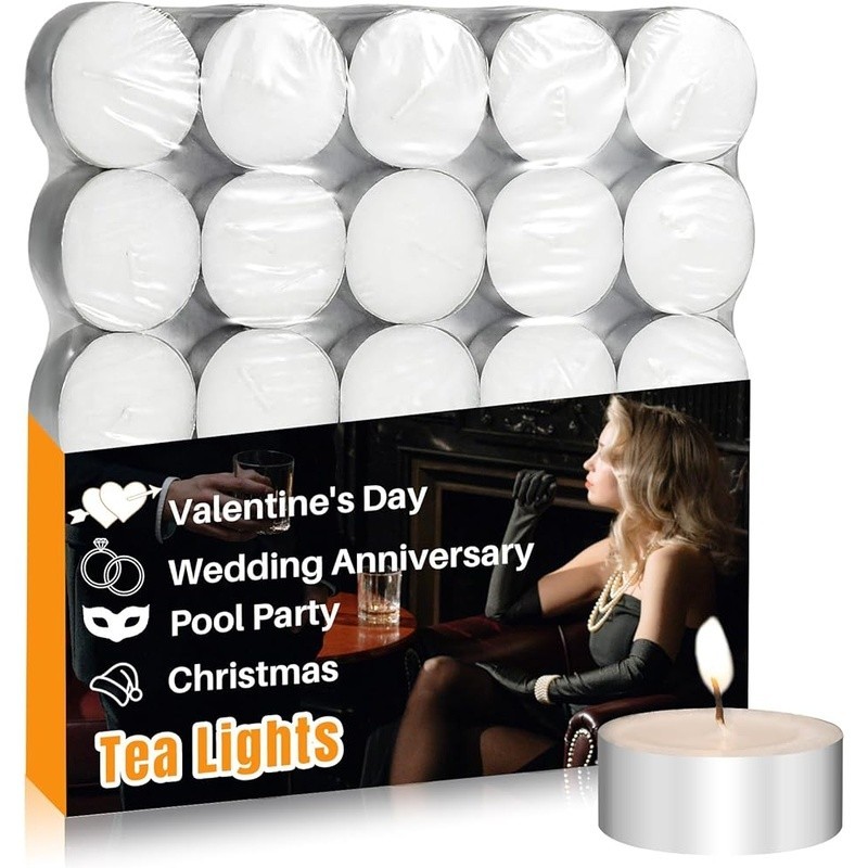 Tea Light Candles Odourless Long Burning Party Decorations Indoor Outdoor