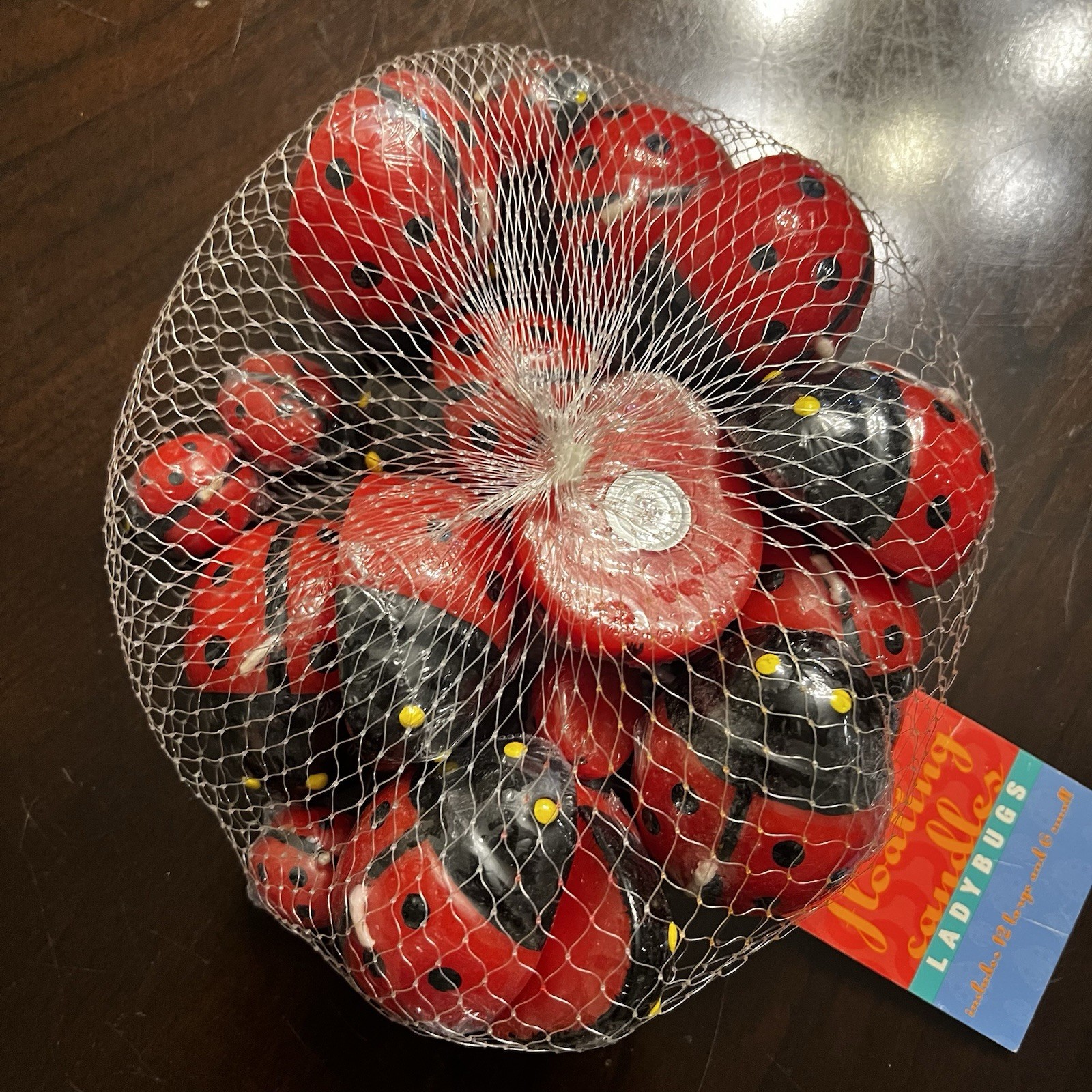Floating Lady Bug Candles 12 Large & 6 Small Candles NWT Crate and Barrel