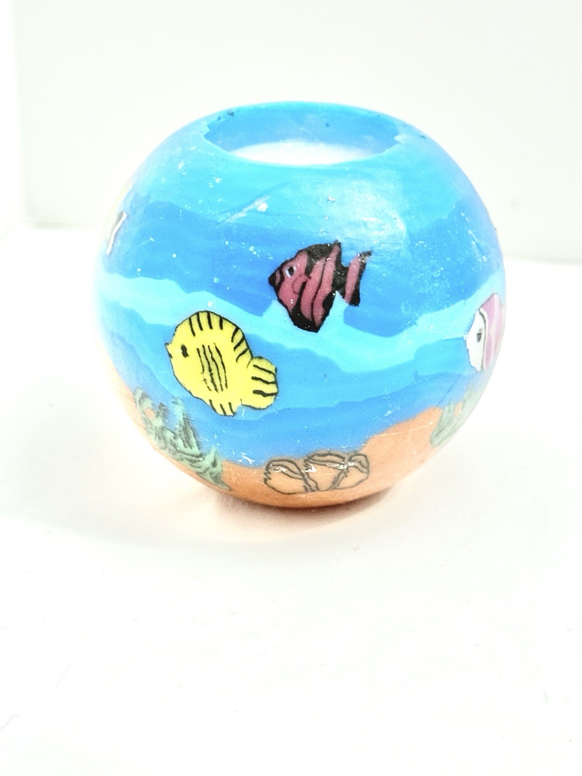 Hand Painted Aquatic Wax Ocean Life Beach Themed FISH AQUARIUM Wax Candle