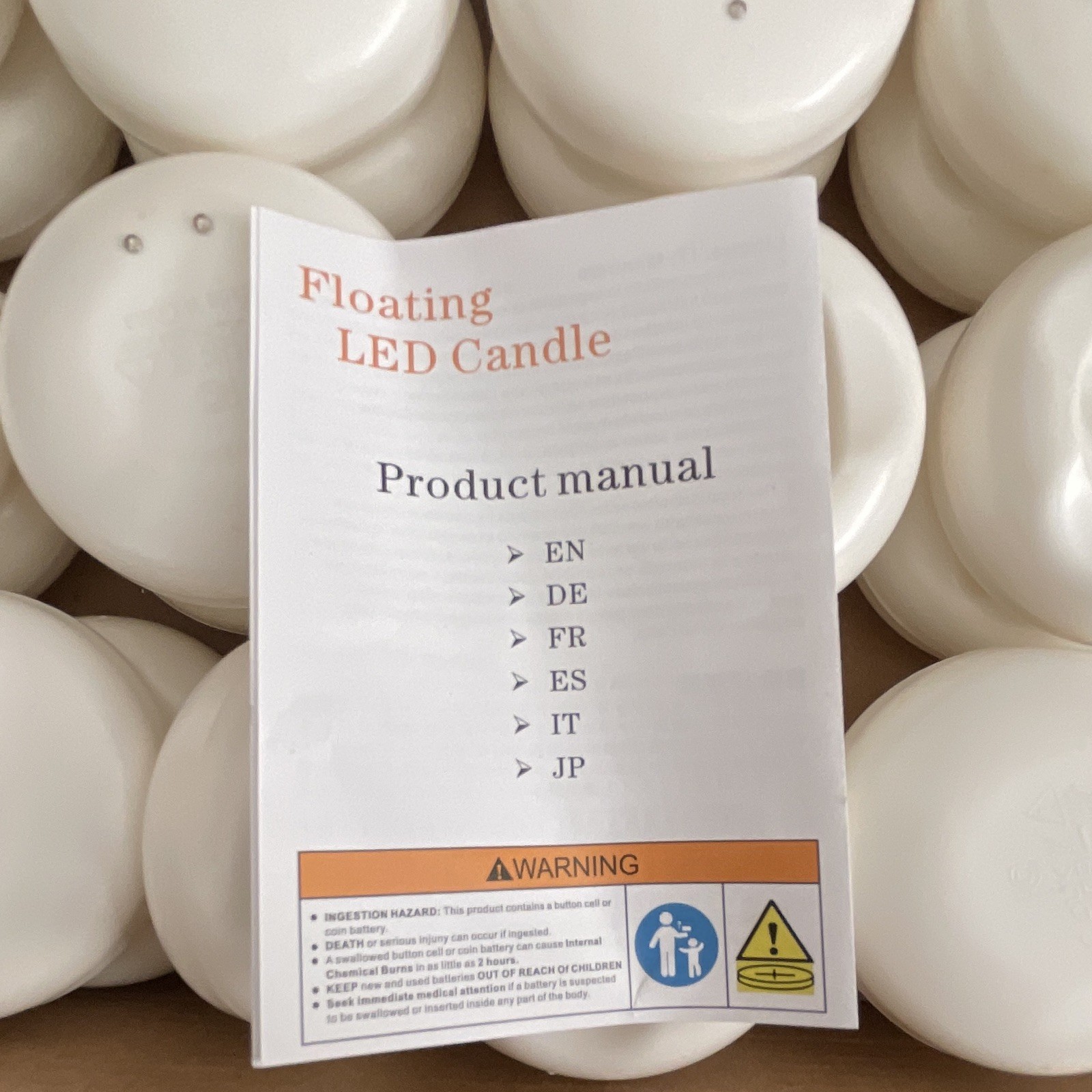 PF-36PK Floating Flameless LED Candles, White Mini Round, 36 Pack CR2032