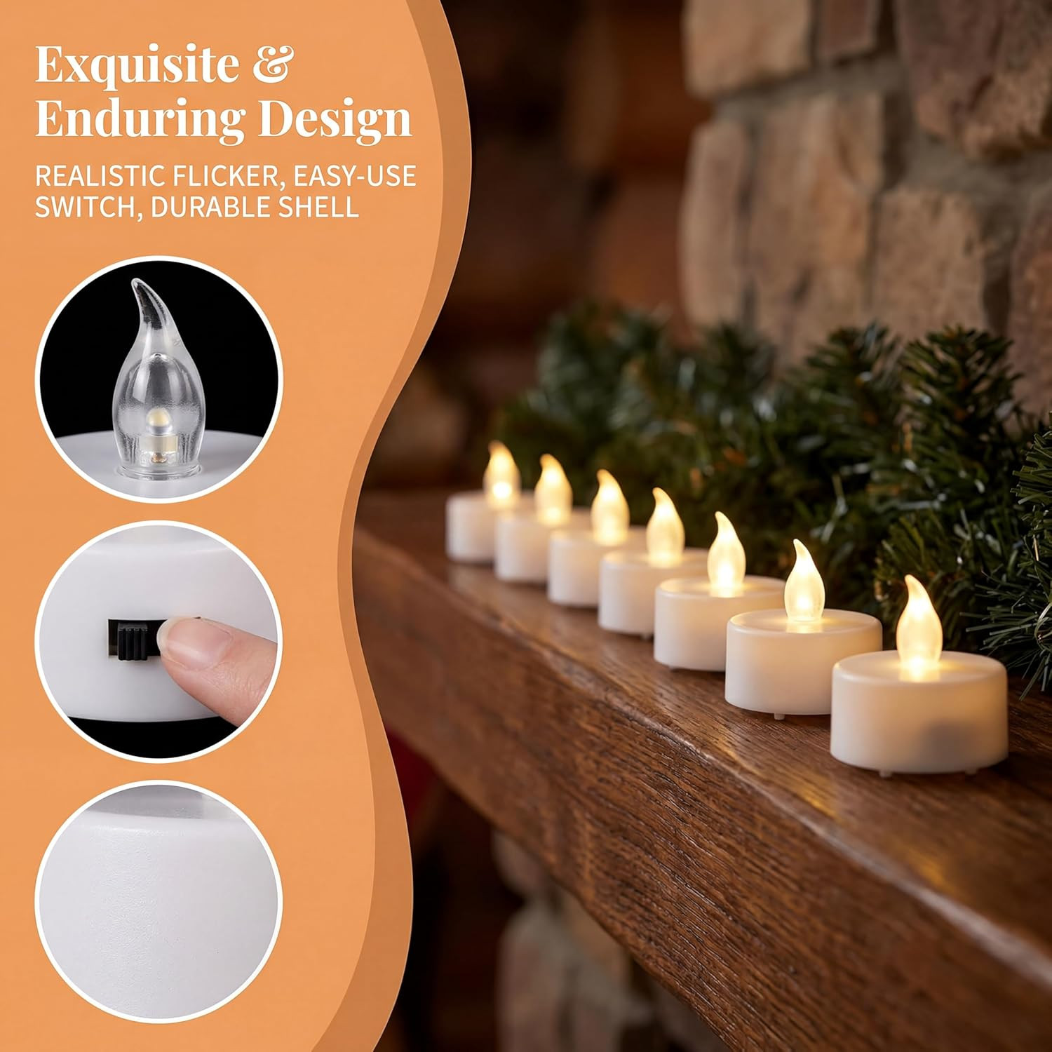 Tea Lights Flameless Battery Operated Candles-150Pack LED Flickering Votive Cand