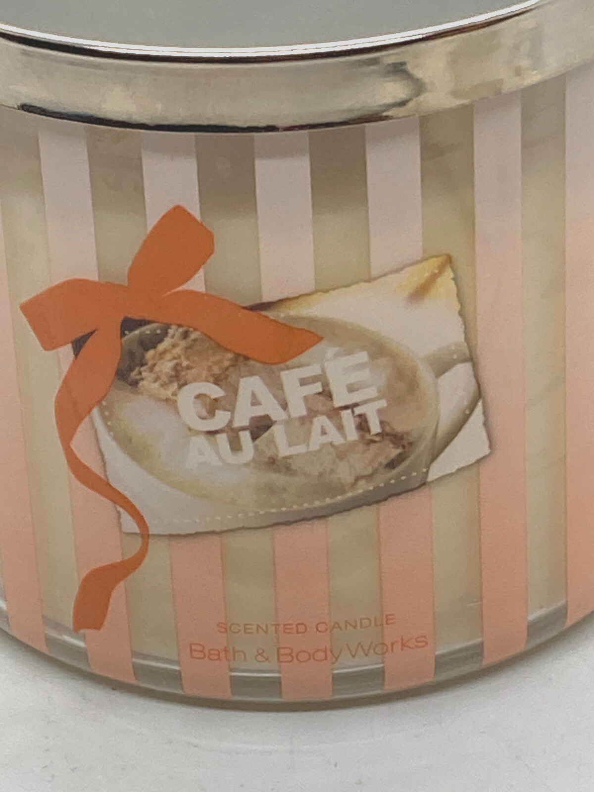 HTF Bath & Body Works Cafe Au Lait 3 Wick Candle Unused 14.5 oz made in Canada