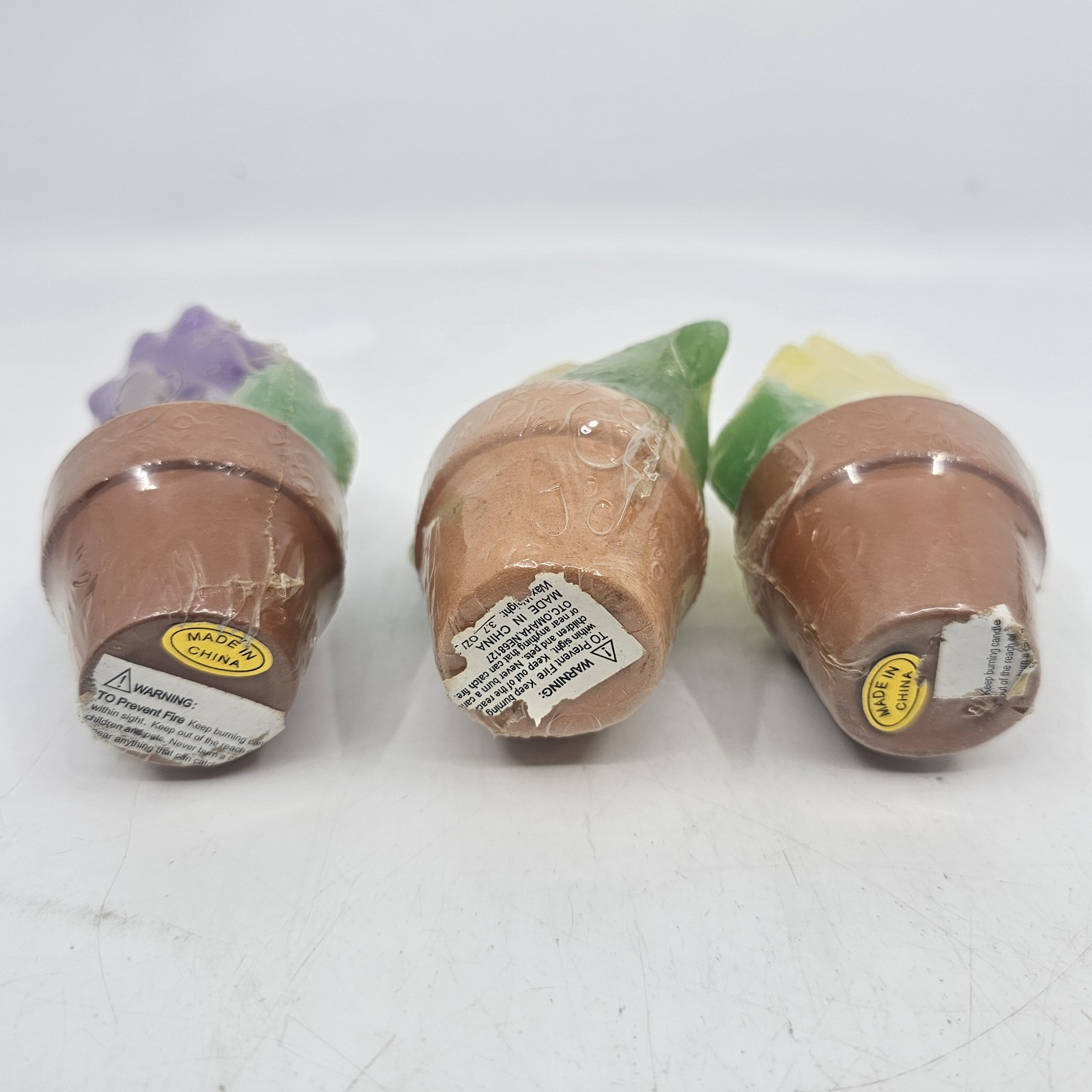 Spring Mini Flower Candles in Terracotta Pot Decor Rose Daisy Purple Yellow 3.75