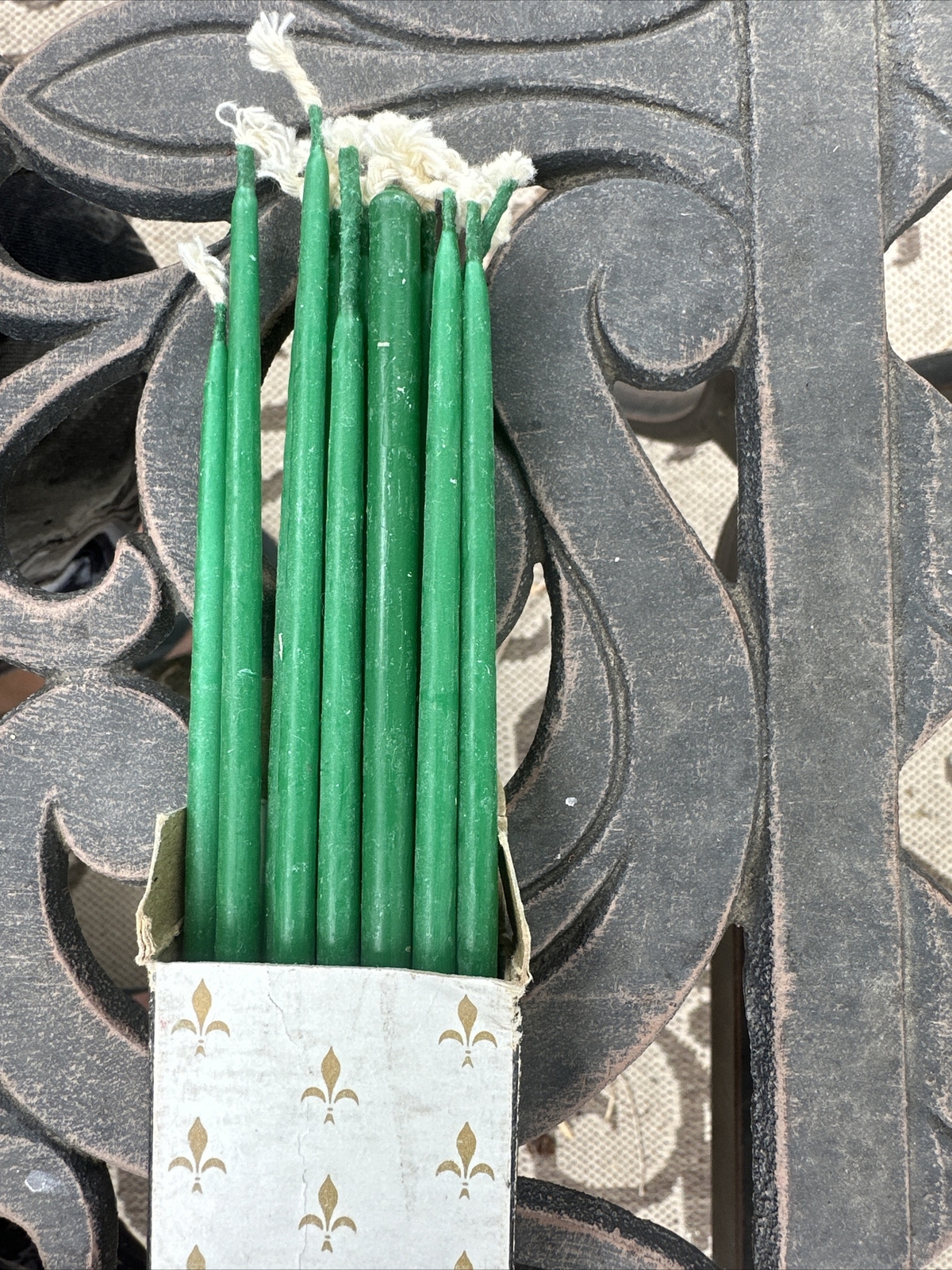 Set Of 2 – 12 Vntg hand dipped Tiny Taper candles 15 1/2in originalbox New/Old
