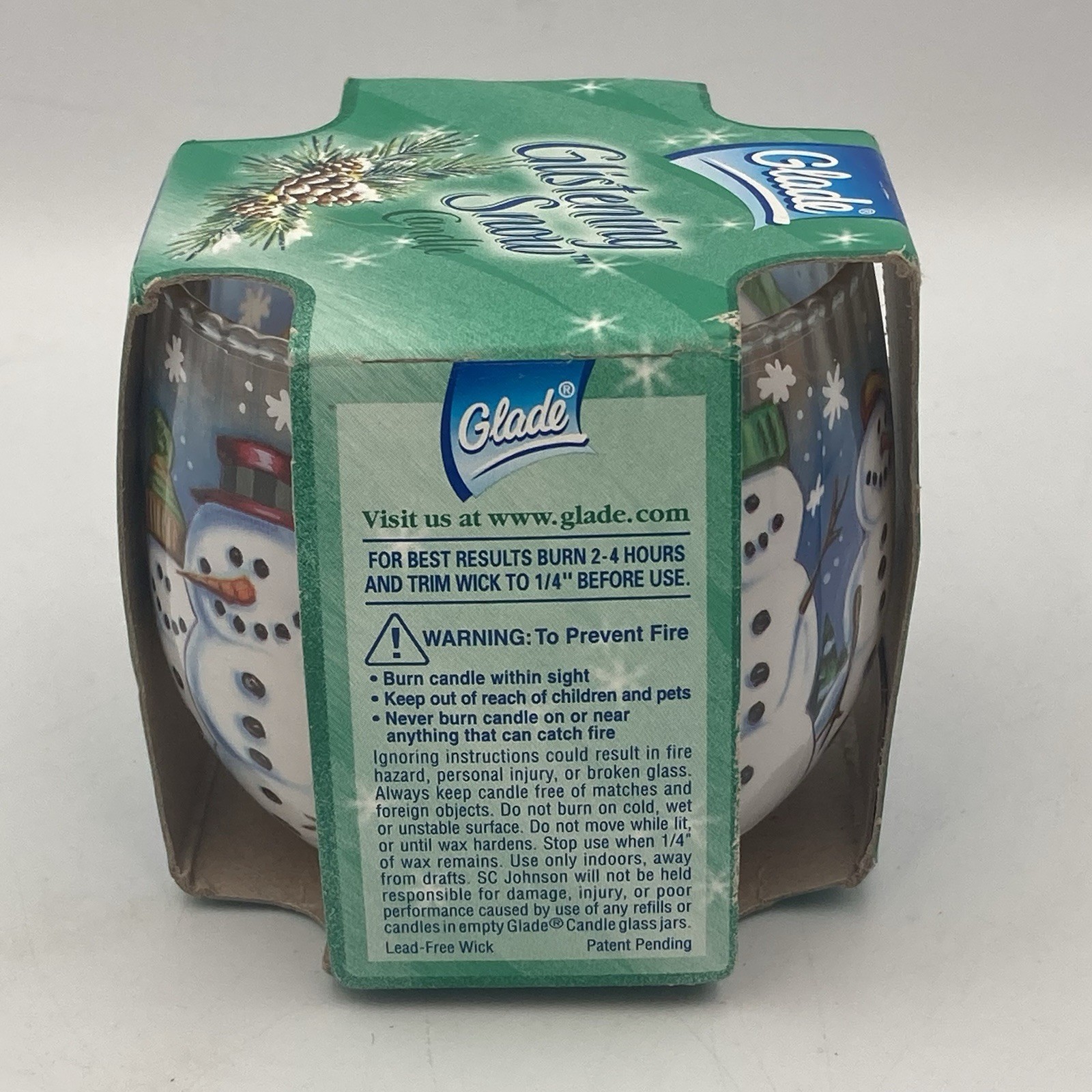 Glade Candle Christmas 2003 Gingerbread Spice Glistening Snow Apple Cinnamon